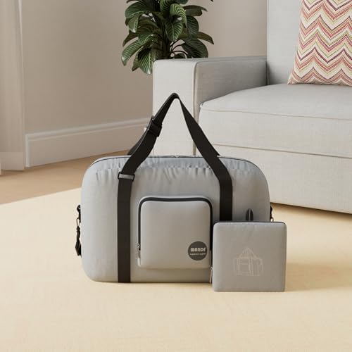 WANDF Foldable Personal Item Bag, Carry on Travel Duffle Bag | Frontier Airline Underseat Fit, 18x14x8 inches, Weekend Overnight Trips, Packable