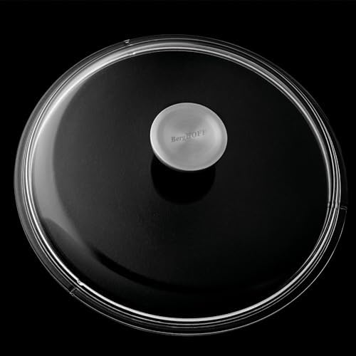 Berghoff Gem Nonstick Cast Aluminum Stockpot with Glass Lid, 10" 5.2qt | Induction Cooktop Soup Pot, Detachable Handle