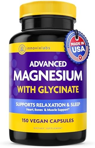 InnovixLabs 2in1 Magnesium Glycinate & Magnesium Malate 210mg, 150 Capsules | High Absorption Chelated Magnesium Supplement, Supports Relaxation, Sleep, Muscle & Bone Health, Vegan, 75-Day Supply