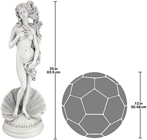 Design Toscano Birth of Venus, Roman Patroness of Love Indoor/Outdoor Garden Statue, 25 inches tall, Cast Stone Resin, Antique Stone Finish