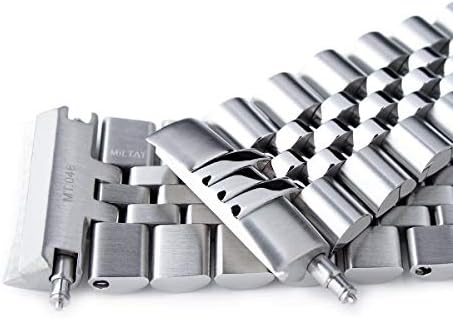 MiLTAT 22mm Watch Band for Seiko Turtle SRP775 SRP777 SRPA21, Super-J Solid Screw-Links