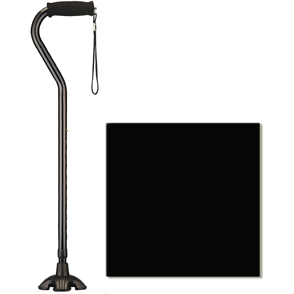 Nova Joy Designer Offset Quad Cane for Seniors - Unisex Adjustable Lightweight Walking Aid with Foam Handle, Wrist Strap and Anti-Rattle Lock - Essential Mobility Support - Maui Flowers