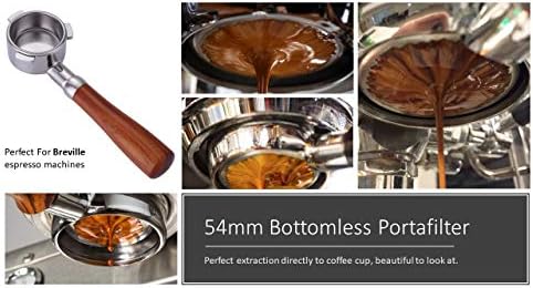 54mm Filter Basket Stainless Steel Portafilter Basket Espresso Handle Compatible with Breville Portafilter BES870XL, BES860XL, BES840XL