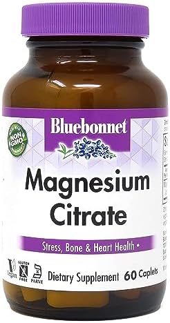 Bluebonnet Nutrition Magnesium Citrate, 400mg of Magnesium, Maximum Absorption, Supports Immune Health & Energy Production*, Soyfree, Gluten-Free, Non-GMO, Kosher, Dairy Free, Vegan, 120 Caplets | Supports Immune Health & Energy Production; Non-GMO, Vega…