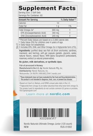 Nordic Naturals Ultimate Omega Jr. for Kids, Strawberry - 120 Mini Soft Gels