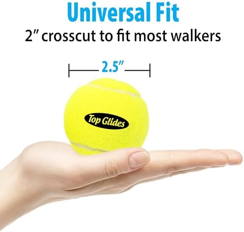 Top Glides Precut Walker Tennis Ball Glides - Yellow - 2 Pairs