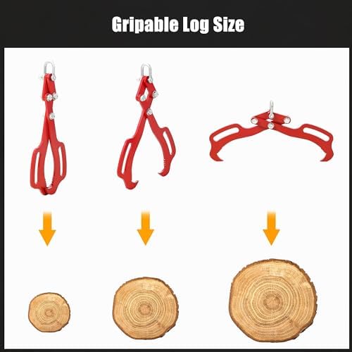 Garvee 28 in Log Lifting Tongs, Log Grabber, Skidding Log Lifting Tongs Timber, Heavy Dut Solid Steel Swivel Dragging Steel Tongs Log Lifting Lumber Skidding Tongs Logging Grabber(4 Claw)