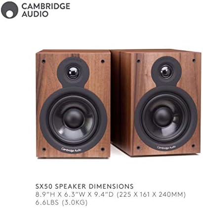 Cambridge Audio SX-50 Bookshelf Speaker | 100 Watt Home Theater Compact Speaker Pair (Matte Black)