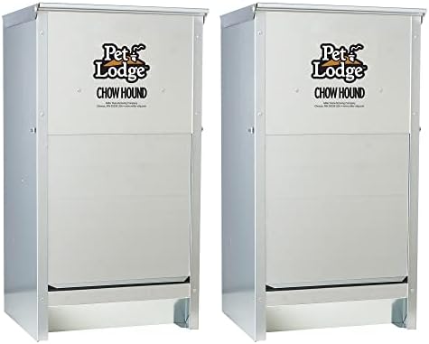 Little Giant Chow Hound Heavy Gauge, 25 Pound Capacity, Silver, Pack of 2