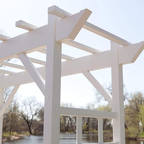 Dura-Trel Providence Arbor, Vinyl Garden Archway for Outdoors, 64" x 85"