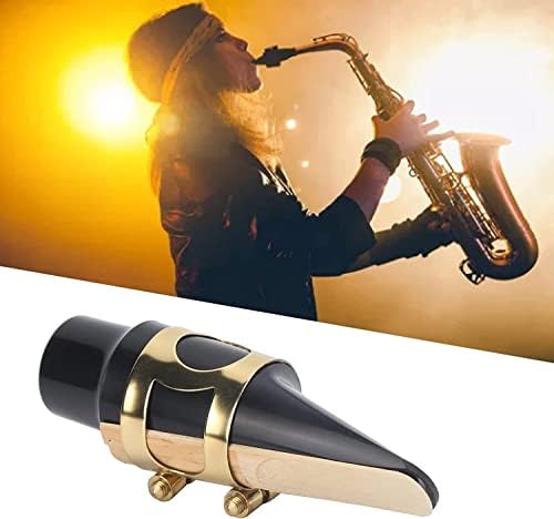 20 Pieces Alto Sax Mouthpiece Kit Saxophone Mouthpiece with Brass Ligature Plastic Cap 2.5 Reed and Cushions Pads