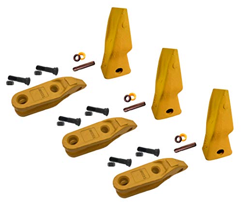 CAT Style J250 Bolt-On Wheel Loader Center Adapter/Shank, HD Abrasion Bucket Tooth & Pin- 1U-0257, 9N-4253 (3)