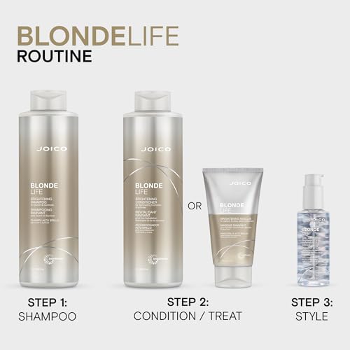 Joico Blonde Life Brightening Conditioner | For Blonde Hair | Illuminate Hydration & Softness | Add Softness & Smoothness | Sulfate Free | With Monoi & Tamanu Oil