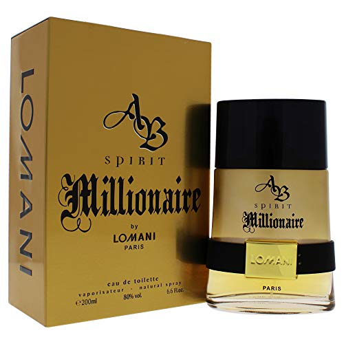Lomani Ab Spirit Millionaire Eau De Toilette Spray for Men, Gold , 3.3 Ounce