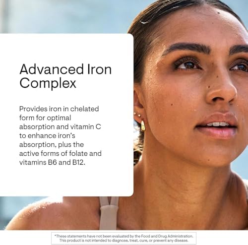 THORNE Advanced Iron Complex, Chelated Iron Supplement, 60 Capsules | Elemental Iron, Folate, B and C Vitamins for Optimal Absorption