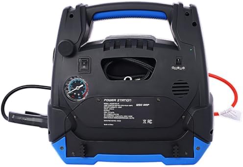 1800 Peak Amp Jump Starter with Air Compressor, 6-in-1 Portable Power Station, 12V AGM Battery Booster for Up to 8.0L Gas & 6.0L Diesel Engines