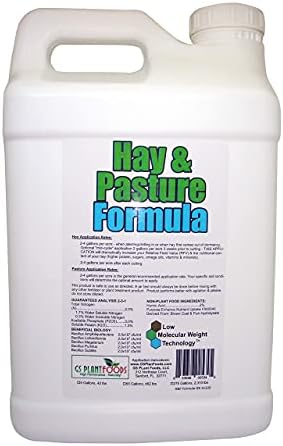 Hay & Pasture Formula by GS Plant Foods- Organic Pasture Fertilizer with Humic Acid & Fulvic Acid (5 Gallon) - Pasture Grass Formula for Higher