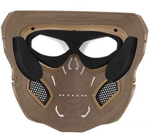 Tactical Mask Protective Full Face Clear Goggle Skull mask Dual Mode Wearing Design Adjustable Strap