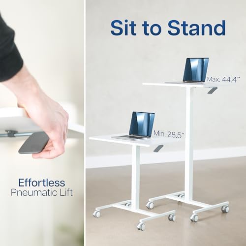VIVO White 28 x 19 inch Standing Laptop Cart, CART-V00LW