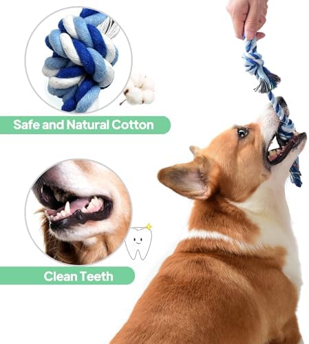 TwoEar Dog Rope Toy 4 Pack - Puppy Teething Toys for Small Breed