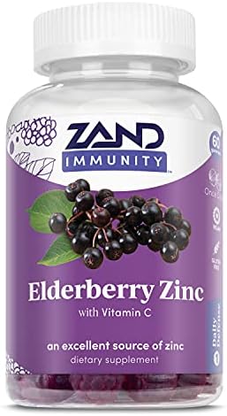 ZAND Elderberry Zinc Immunity Gummies with Vitamin C, Year-Round Immune Support for Children & Adults, 60 Count