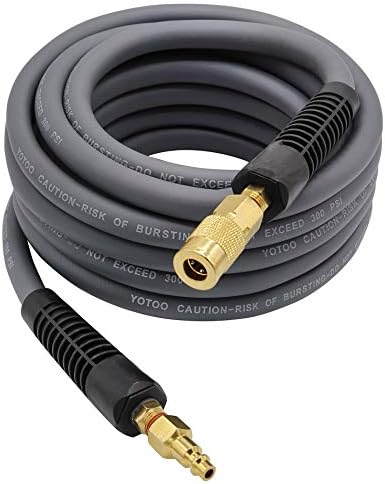 YOTOO Hybrid Air Hose 3/8-Inch by 50-Feet 300 PSI Heavy Duty, Lightweight, Kink Resistant