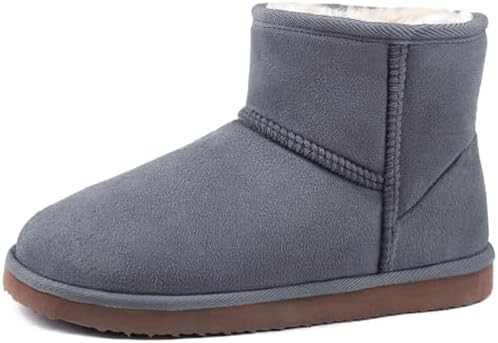 Zizor Women's Cozy Short Bootie Slippers, Winter Warm Hard Bottom House Shoes with Fuzzy Lining