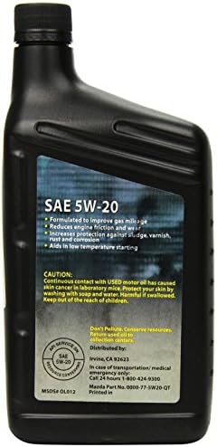 Genuine Mazda Fluid (0000-77-5W20-QT) SAE 5W-20 Super Premium Motor Oil - 1 Quart Bottle
