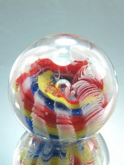 M Design Art Handcraft Crystal Rainbow Swirls Layer Glass Paperweight