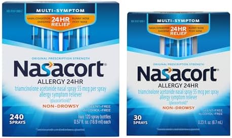 Nasacort 24HR Allergy Nasal Spray for Adults, Non-drowsy & Alcohol Free, 150 Spray Pack