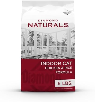 DIAMOND NATURALS Indoor Adult Dry Cat Food, Chicken & Rice, 18lb | With Real Chicken for Great Taste | Omega Fatty Acids to Help Support Skin & Coat Health | Taurine for Heart & Eye Health