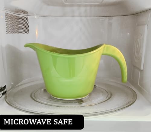 Reston Lloyd Batter Mixing Bowl with Pour Spout, 2 Quart, Heavy Duty BPA-Free Plastic - Microwave & Dishwasher Safe, Non-Slip Base