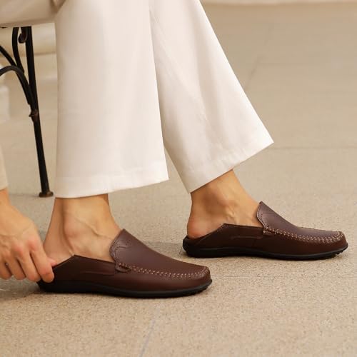 Go Tour Men's Premium Genuine Leather Casual Slip on Loafers Breathable Driving Shoes Fashion Slipper