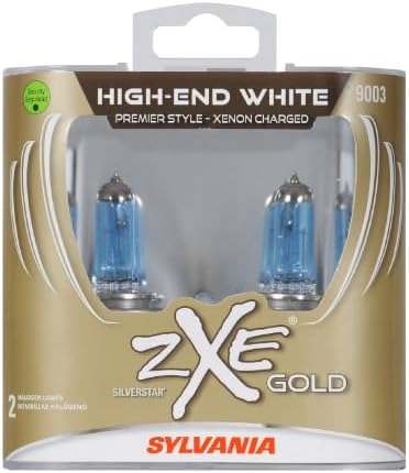 SYLVANIA - 9003 (HB2, H4) SilverStar zXe Gold High Performance Halogen Headlight Bulb - Headlight & Fog Light, Bright White Output