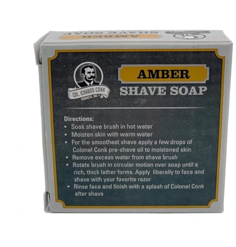 Col. Conk Amber Shave Soap 2.25 Ounce (Pack of 3)