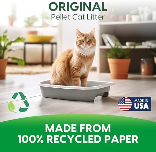Fresh News Recycled Paper Original Pellet Cat Litter, 25 Pound, Non-Clumping, Unscented, Made in USA