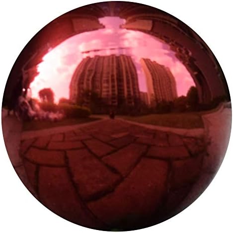 10 Inch Red Stainless Steel Gazing Ball, Mirror Garden Globe, Home Decor
