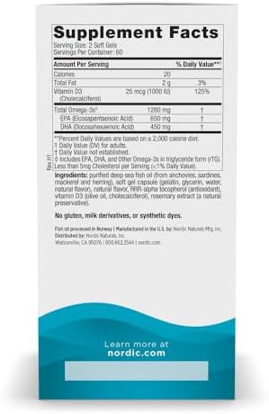 Nordic Naturals Ultimate Omega-D3,1280mg + 1000IU D3, Lemon - 90 Count