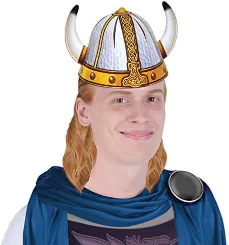 Beistle 4piece Reversible Paper Viking Helmets for Medieval Theme Party Supplies