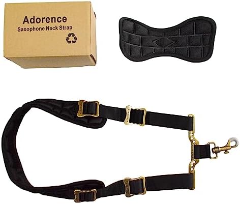 adorence Saxophone Neck Strap with Removable Washable Neck Pad - H04 Black