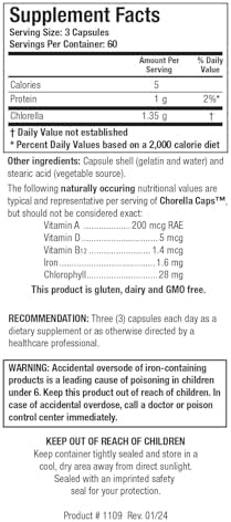 Biotics Research Chlorella Capsules Chlorella Supplements for Digestion, Detox, and Immune Support 180 Capsules