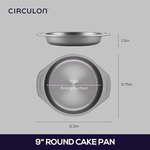 Circulon Total Nonstick Baking Pan / Nonstick Cake Pan, Round - 9 Inch, Gray