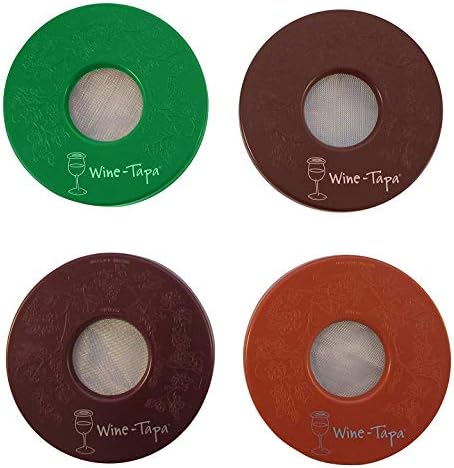 Drinking Glass Covers- Keep Bugs Away from Wine Glasses Outdoors - Use as Cover for Coffee Mugs, Soda Cans, and Drinking Glasses, set of 4 No Spill Drink Covers -Fresco Set