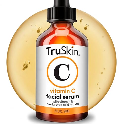 TruSkin Brightening Vitamin C Serum for Face with Hyaluronic Acid, 2 fl oz | Anti aging face serum with Vitamin E to improve the look of dark spots, fine lines, skin tone & support radiant-looking skin