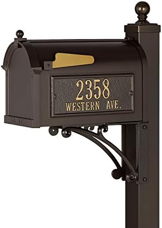 Whitehall Products Deluxe Mailbox Package, Aluminum, French Bronze - Includes Side plaques (Order Form Will be with delivery)