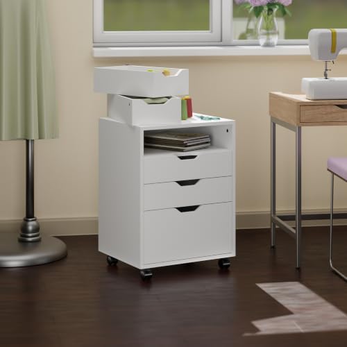 Winsome Halifax Mobile Storage Cabinet with 5 Drawers, White | Stylish & Functional Home Storage Cabinet for Filing, Kitchen Organization
