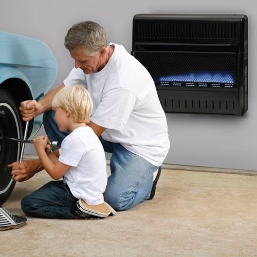 ProCom Dual Fuel Ventless Blue Flame Garage Heater - 30,000 BTU, T-Stat Control - Model# MNSD300TGA