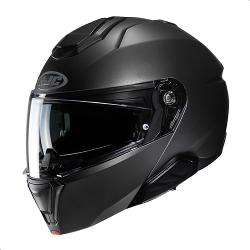 HJC i91 Solid Modular Motorcycle Helmet with HJ-33 Pinlock Shield, DOT Approved (Semi Flat Black, Medium)