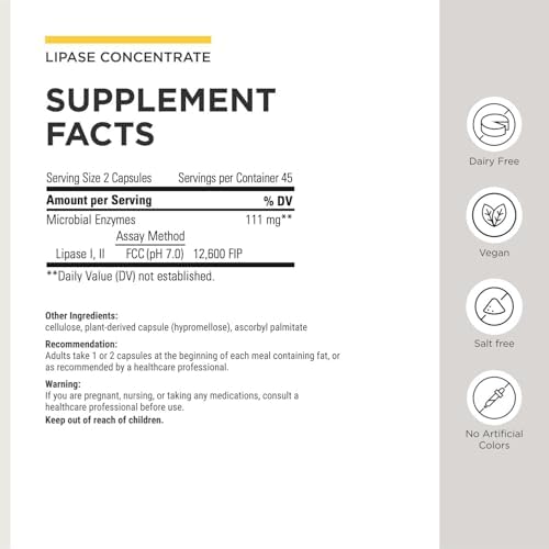 Integrative Therapeutics Lipase Concentrate-HP - Digestive Enzyme Supplement for the Digestion of Fats* - Nutrient Absorption & GI Tract Health