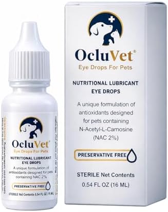 Pet Eye Drops for Dogs & Cats, 2% NAC, 16 mL | Preservative-free antioxidant formula with 2% N-Acetyl-L-Carnosine supports eye comfort and clarity